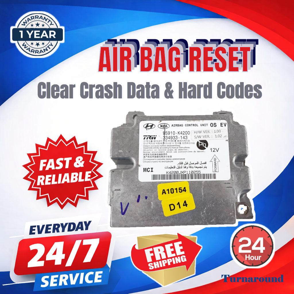FITS ALL KIA / HYUNDAI  - AIRBAG MODULE RESET CRASH CODE CLEAR RESET SERVICE+